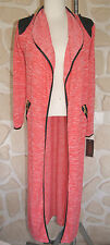 Veste longue rose et noire neuve taille unique marque YOYA (d)