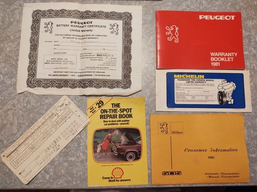 1981 peugeot warranty booklet - 1981,