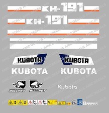 Kubota KH191 Mini Digger Complet Décalque Set avec Sécurité Avertissement Signes