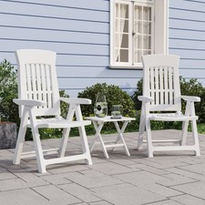 Lot de 2 Chaises inclinables de Jardin Sièges Fauteuils Terrasse Vert PP vidaXL