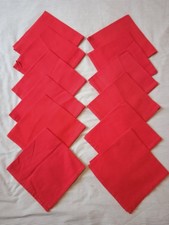 12 serviettes de table en coton rouge - 38x40cm - TBE