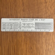 Ancienne règle à calcul métal ❤️ Syndicat Photo-Ciné de l’Est