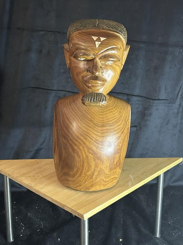 Buste africain bois sculpté