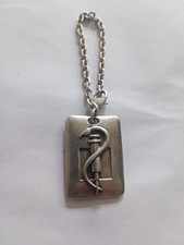 Porte-clés Caducée Seringue L' INFIRMIERE MAGAZINE Poinçonné Keychain Vintage