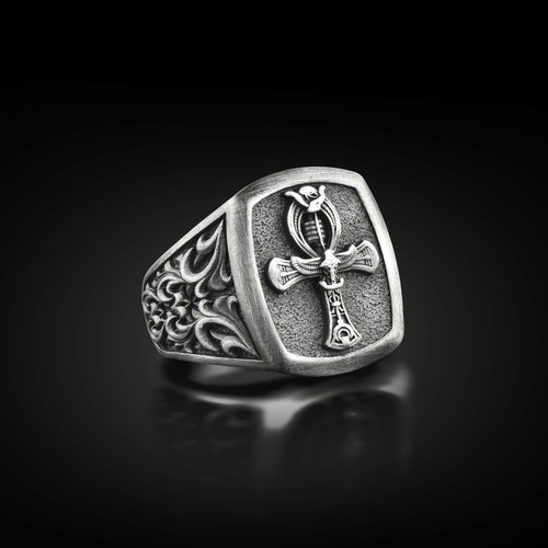 Bague chevalière homme - , en