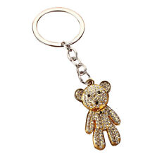 Bijou de Sac, Porte-clés Ours Nounours strass cristal et acier doré