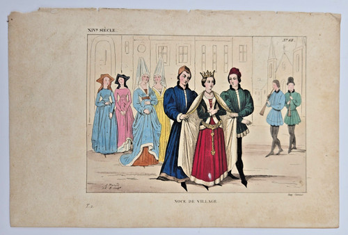 Gravure originale aquarellée