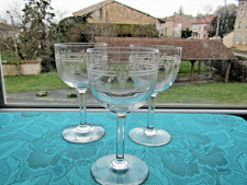 3 verres a eau gravé en