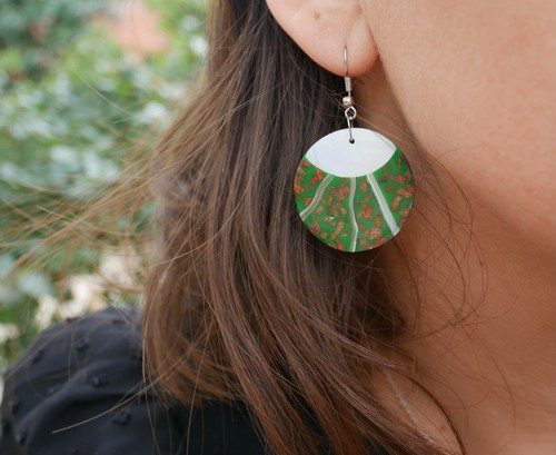 Boucles oreilles vertes en - d'oreilles,