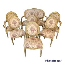 Lot de 7 pièces canapé et fauteuils français Napoléon III antiquités salon