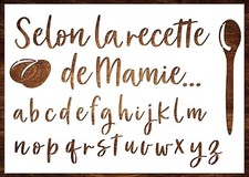 Pochoir A4 en plastique Mylar cuisine recette Alphabet lettre 15 mm