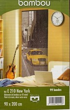 Rideau Anti-Insectes Design Décoratif Bambou New York Fenêtre 90x200cm