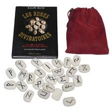 Livre / Les Runes Divinatoires + 25 pierres gravées / Ralph Blum ( 1992 )