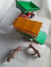 Lot 2 remorques playmobil system 1977-79 geobra + animaux
