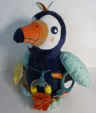 49. DOUDOU PELUCHE KALOO TOUCAN oiseau bleu blanc d'activité ananas miroir TBE