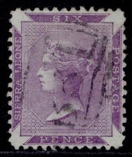 SIERRA LEONE QV SG3, 6D Violet