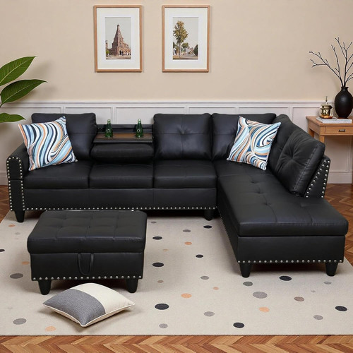 Stylish shaped leather - l-shaped,
