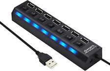 Multiprise USB 5-7 Ports avec Interrupteur et lumière LED pour PC, Jeu, Print,..