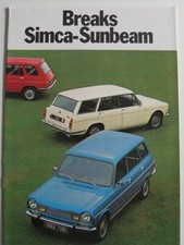 Brochure CHRYSLER SIMCA SUNBEAM breaks de 08 / 1974