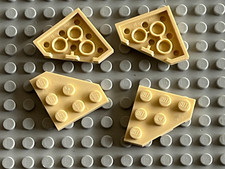 4 x  Tan Plates 2450 LEGO STAR