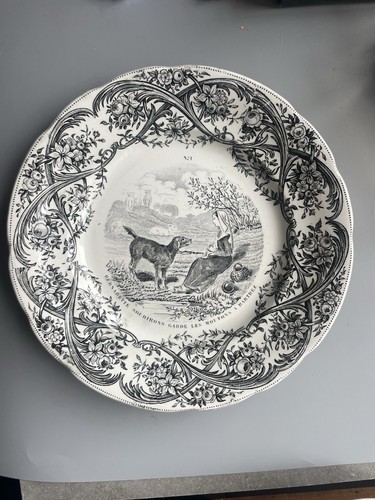 Assiette xix faïence - assiette, creil