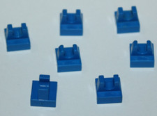 7 x Lego Blue Tile 1x1 with