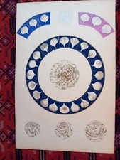 France, Art décoratif, Projet d'assiette, gouache sur papier; vers 1940/1950