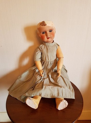 Poupée ancienne plâtre - poupée,