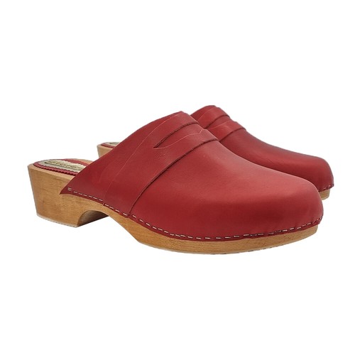 Mule suédois rouge - rouge, en