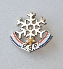 ANCIENNE BROCHE ,BADGE,INSIGNE FLOCON ESF ECOLE SKI FRANCAIS 1 ETOILE