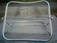 Chaise de plage camping vintage / dosseret scoubidou