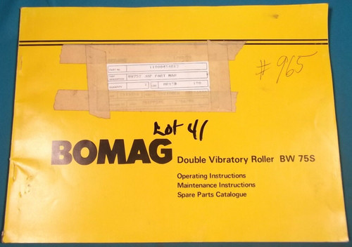 Bomag bw75s manuel - bomag,