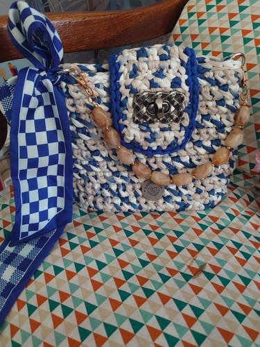 Sacs crochet serie bleu - sacs,
