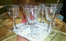 Set of 7 Small Clear Glass Shot Mini Wine glasses 