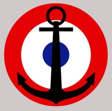 STICKER COCARDE MARINE FRANCAISE PORTE AVION WW2 ARMEE FRANCE AUTOCOLLANT CZ028