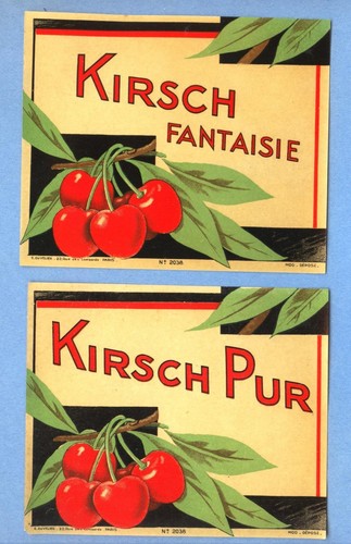 Etiquettes anciennes kirsch - etiquettes,