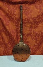 old copper basin with wooden handle length 90cm