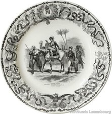 W5863 Rare Assiette Colonies Moyen Orient Napoléon Bonaparte Cheval 1880's AU