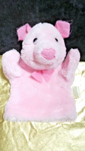 Doudou marionnette cochon rose - cochon,