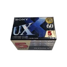 5X SONY UX 60 CASSETTE AUDIO BLANK TAPE IEC II Type II 1997 CHROME CLASS 60 min