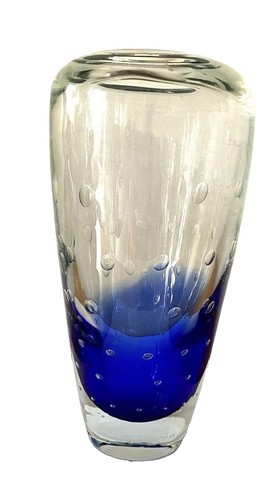 Ancien vase soufflé verre - vase,