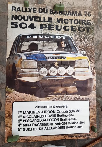 Affiche peugeot 504 rallye - 504,