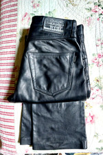 JEAN MOTO CUIR MARQUE OAKWNOOD WEAR TAILLE 40