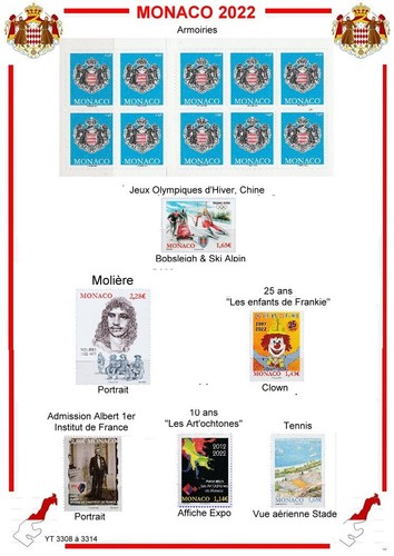 Monaco 2022 3 feuilles - monaco,