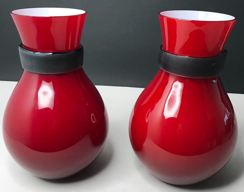 Murano paire vase fasciati - murano,