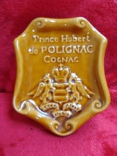 Cendrier publicitaire vintage Cognac de Polignac en Céramique /St Clément 