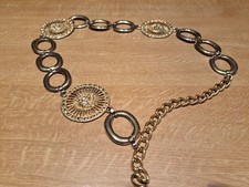 Ceinture vintage en métal doré avec chaîne