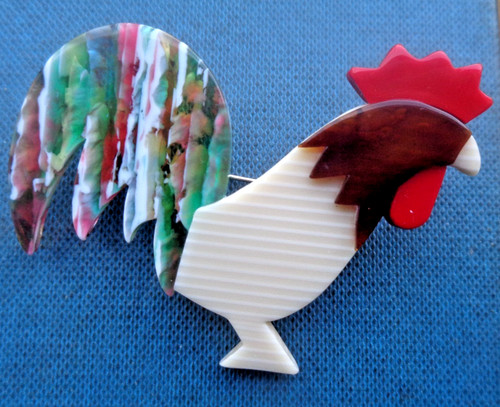 Lea stein broche coq poussin - stein,