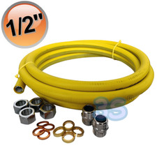 Tuyau flexible en acier inoxydable pour gaz de 4 mètres avec raccords 1/2'', co