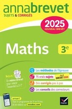Maths 3e : nouveau brevet 2025